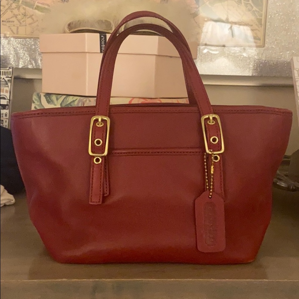 VINTAGE Red Coach Purse Satchel